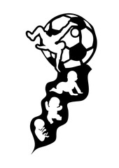 évolution foot  bebe vie joueur football