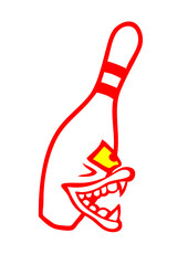 quille bowling face cartoon gueule feroce