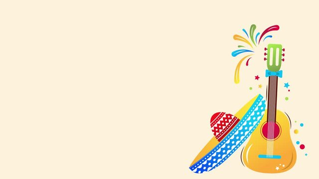 Cinco de Mayo Mexican Festival Animated Horizontal Background