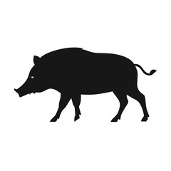 Fototapeta premium wild boar silhouette: perfect for wildlife projects, hunting themes, educational materials, and rustic brand designs 