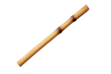 Naklejka premium Natural bamboo stick isolated on black background, cut out