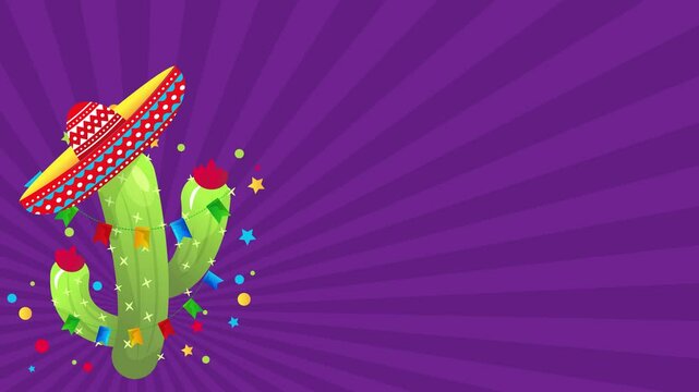 Cinco de Mayo Mexican Festival Animated Horizontal Background