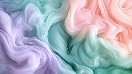 Obraz premium Abstract Pastel Waves Soft Gradient Colors in Flowing Motion Design for Creative Projects