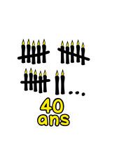 40 ans bougies printemps anniversaire