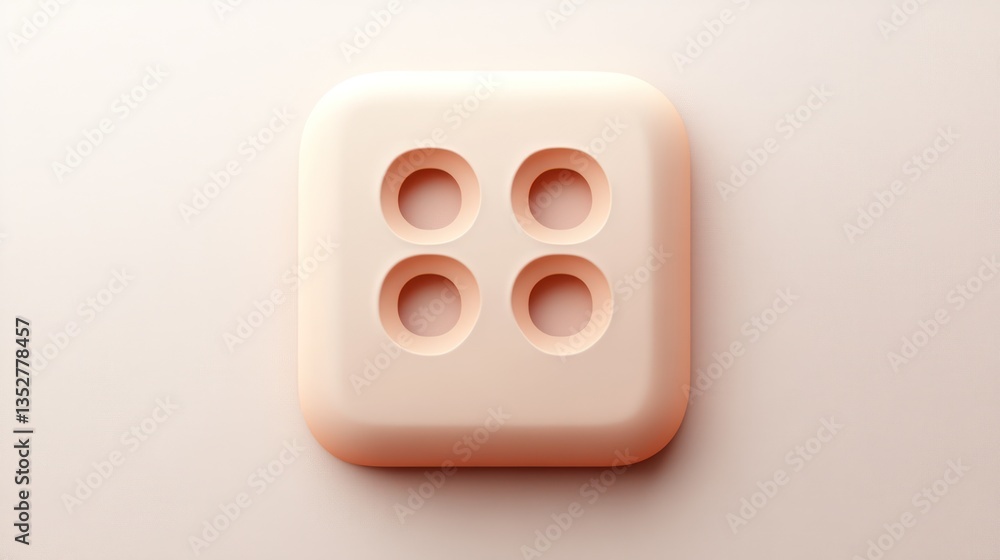 Poster abstract minimalist design with circular cutouts in a square frame