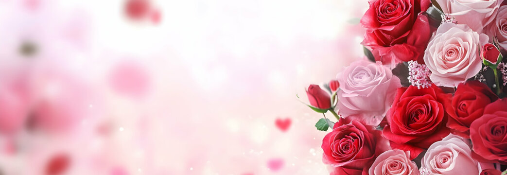 Valentine's Day red and pink roses background