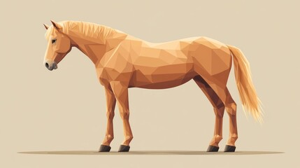 Obraz premium Geometric Horse Illustration Low Poly Artwork Featuring a Detailed Equine Design with Modern A