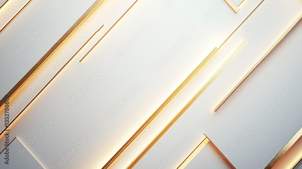 Aufkleber abstract background featuring gold lines and geometric shapes on a white surface design element