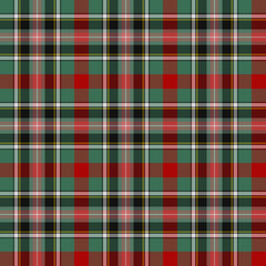 Green, Red, Yellow, White, Black Tartan Weave Pattern - Tile