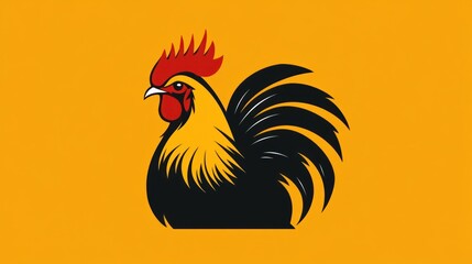Vibrant Rooster Illustration with Bold Colors and Dynamic Design for Various Creative Projects