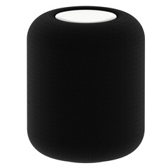3d render smart speaker black with transparent background