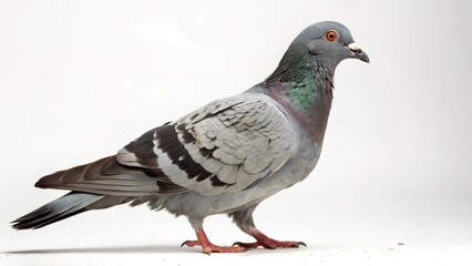 Pigeon in full view on studio  background