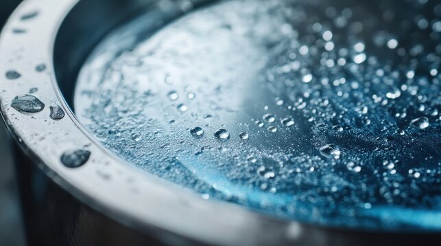 CloseUp of Water Droplets on a Metallic Surface HighResolution Texture Photography Condensa