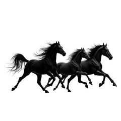  "Stunning Black and White Horse – Majestic Silhouette"