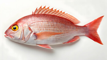 Fresh Red Snapper Fish Isolated on White Background


