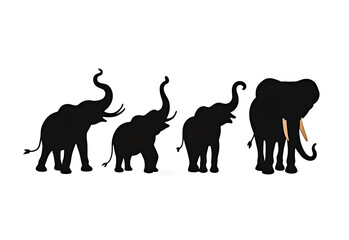  "Majestic Elephant Silhouettes at Sunset"