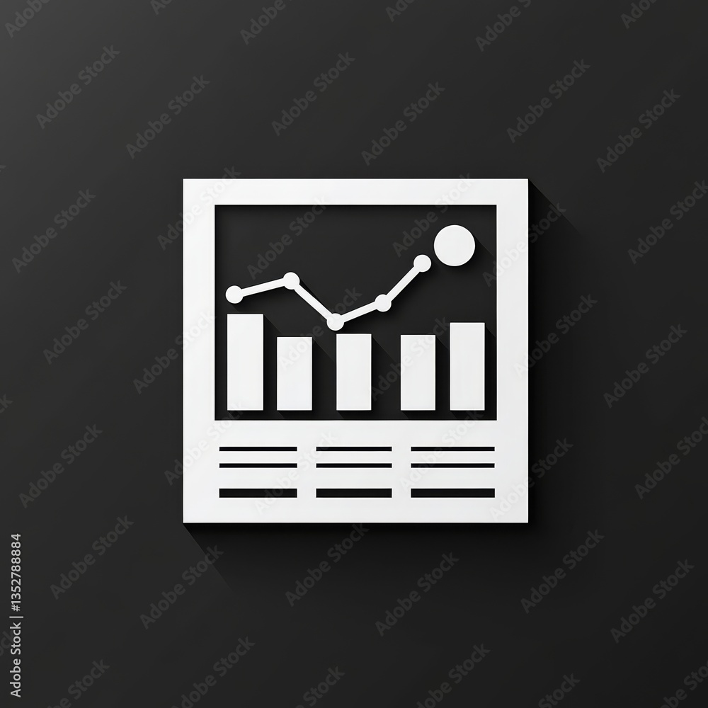 Aufkleber financial data visualization: an illustration of bar and line charts for business insights and trend