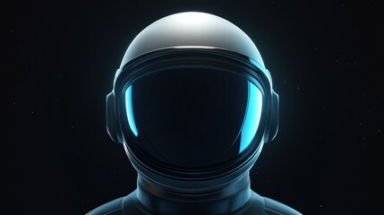 Astronaut Helmet in Space Futuristic Space Exploration Concept