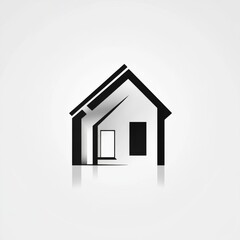 Modern Home Silhouette: Minimalist Design for Real Estate Branding and Architectural Concepts