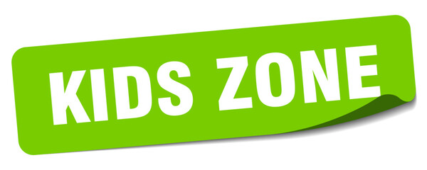 kids zone sticker. kids zone label