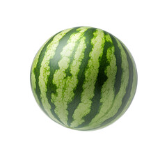 Isolated vibrant watermelon with patterned rind, capturing the essence of summer freshness and juicy 