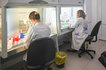 In the biological laboratory.