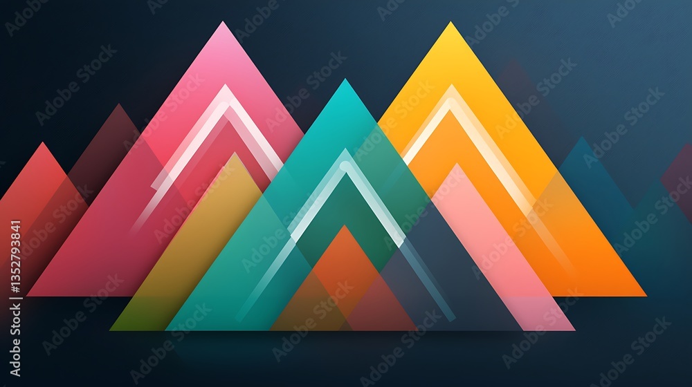 Poster colorful triangular geometric pattern background
