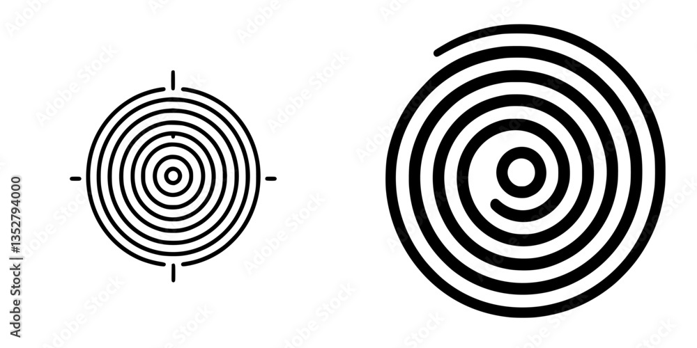 Poster abstract representation of concentric circles illustrating depth and perspective in a minimalist sty