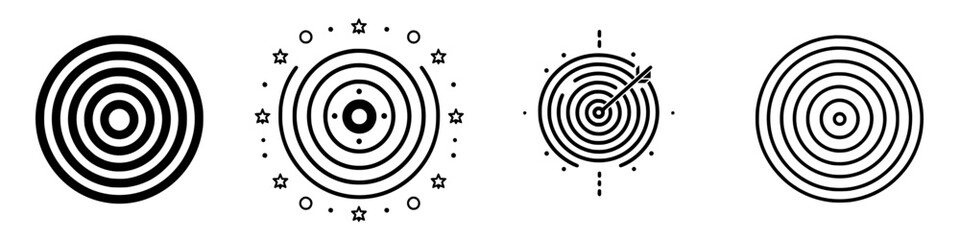 Patterns of concentric circles with varying designs showcasing abstract geometric art