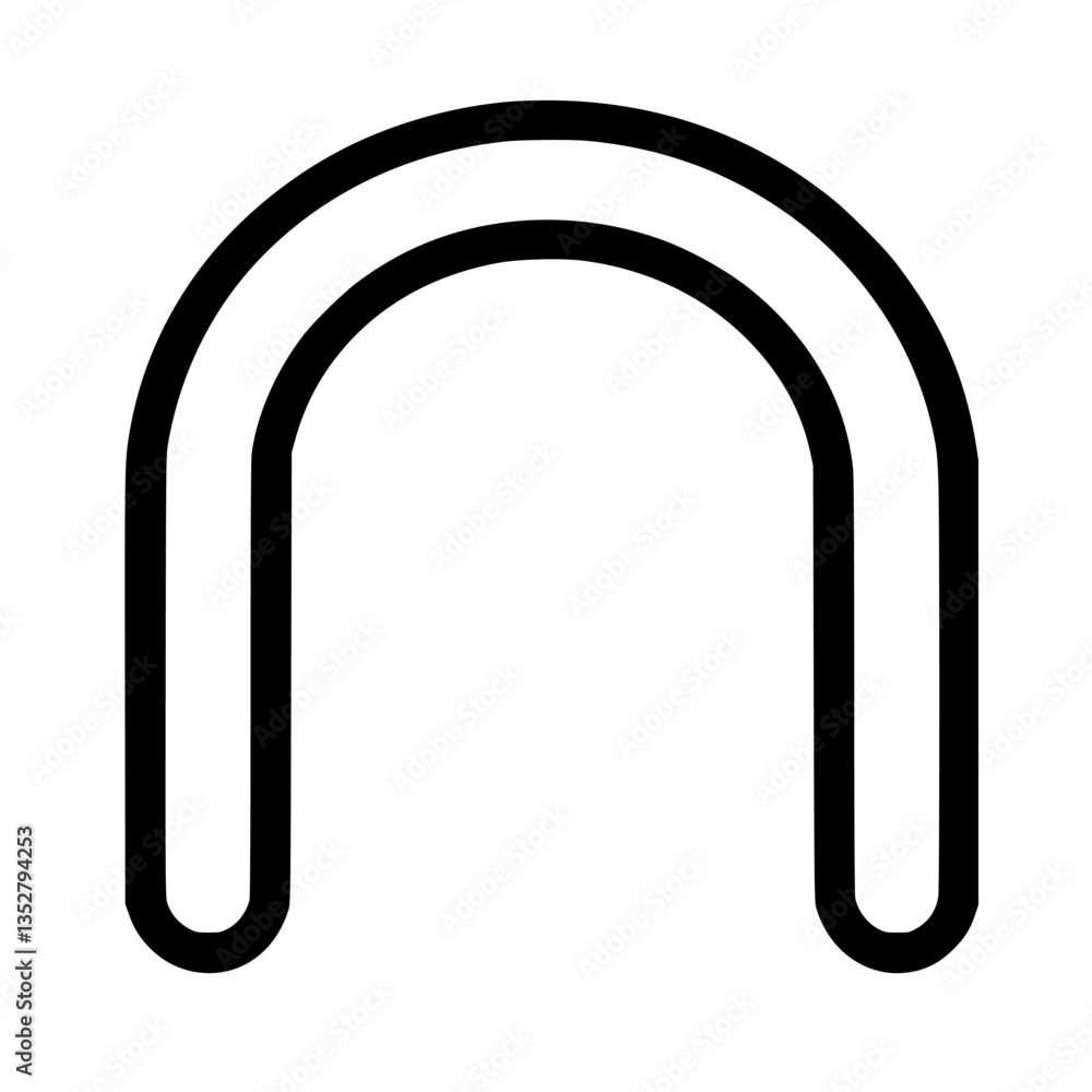 Poster simple outline of a rainbow shape on white background with clean lines and minimalistic design
