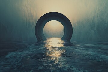 minimal abstract circle fading from light to shadow, Earth