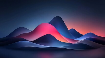 Vibrant Sunset Over Majestic Mountains Digital Art