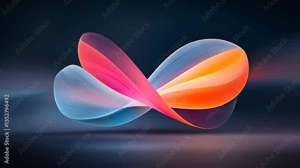 Poster abstract flowing shapes with light and color