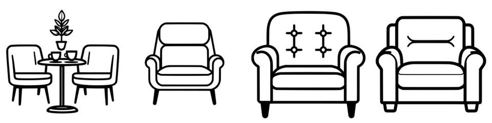 Obraz premium Elegant collection of armchairs and table design for modern living spaces and cozy interiors