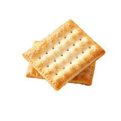 Fototapeta premium Crackers on a plate isolated on a Transparent background showcasing a simple snack option for any occasion, Cracker in plateisolated on PNG background