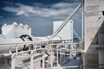 Modern manufacturing plant with tubular rotary furnace