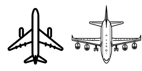 Various aerodynamic models of airplanes showcasing their top view designs with unique features and shapes