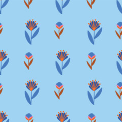 Fun folk repeat floral pattern