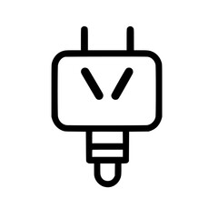 Electrical plug illustration representing connectivity and energy in a minimalistic style