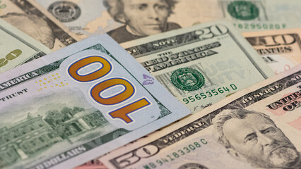 images of banknotes from various countries. photos of american dollars.