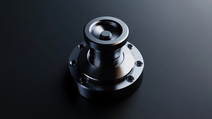 Precision Engineering HighResolution Image of a Mechanical Component with Detailed Features a