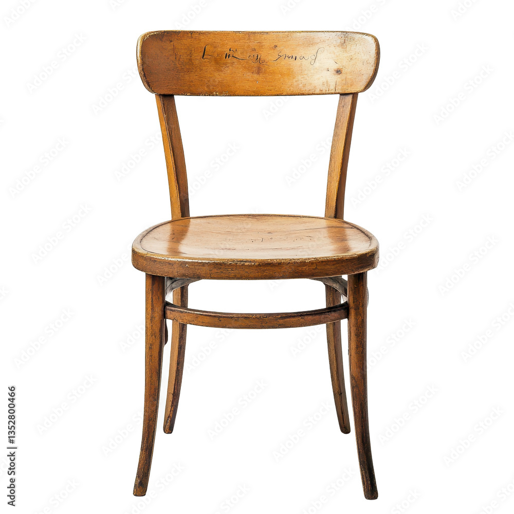 Poster wooden chair with a unique carving and a simple design suitable for various settings, wooden chair w