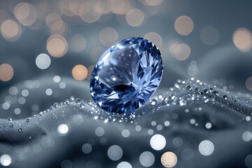 Wondrous Bokeh Sapphire Twinkles Radiating Soft Dove Grey Ambiance