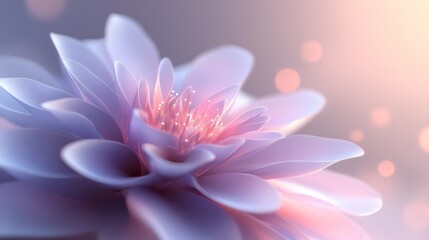 Ethereal flower blossom in delicate pastel shades is presented