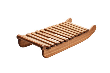 Wooden soap holder with slatted design for draining, cut out