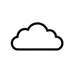 Simple outline of a cloud against a plain background, representing weather and nature themes