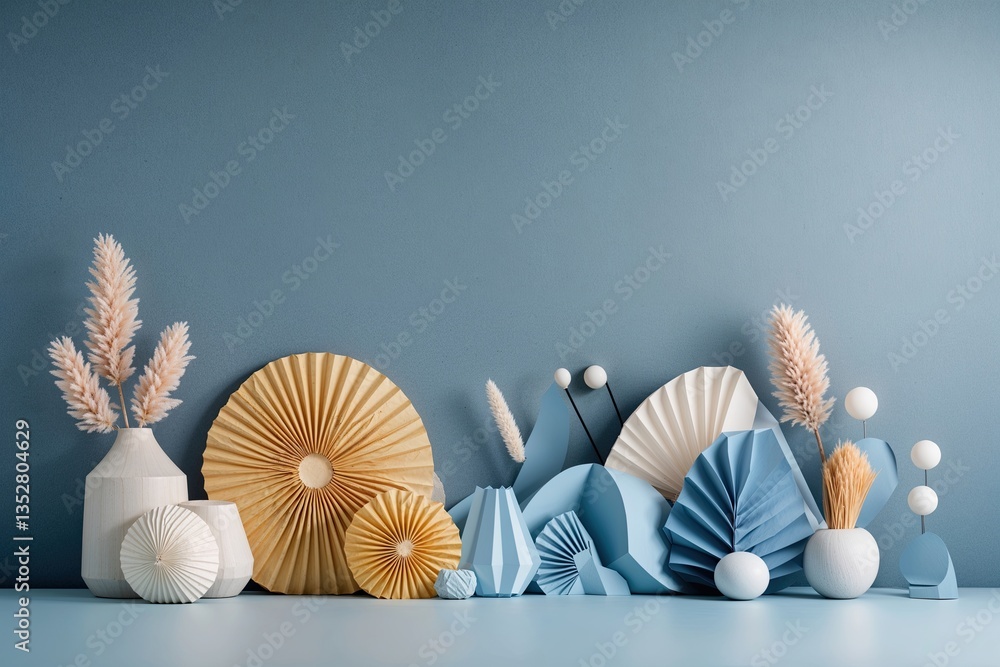 Poster soft gentle chambray backdrop with dynamic design elements