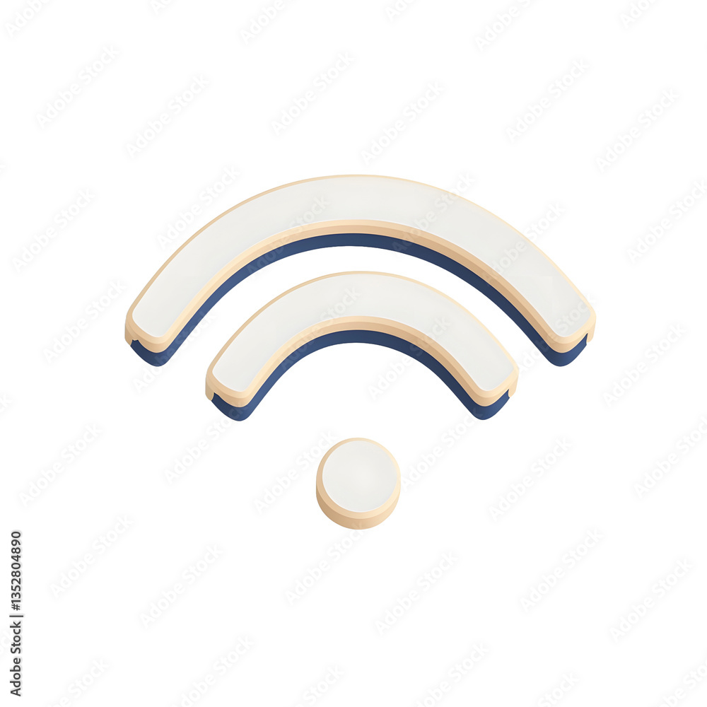 Poster wireless symbol: a 3d rendered icon representing connectivity and network access. internet and techn