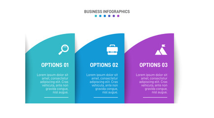 Horizontal progress bar featuring 3 arrow-shaped elements, symbolizing three six stages of business strategy and progression. Clean timeline infographic design template. Vector for presentation