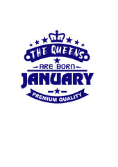 january born queens crown birthday quote logo anniversaire